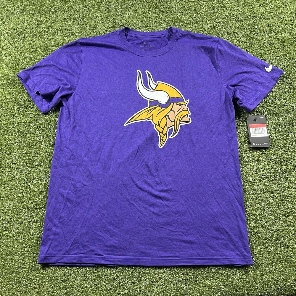 Minnesota Vikings Shirt Men’s  The Nike Tee Dri Fit Purple NFL Crew L NWT